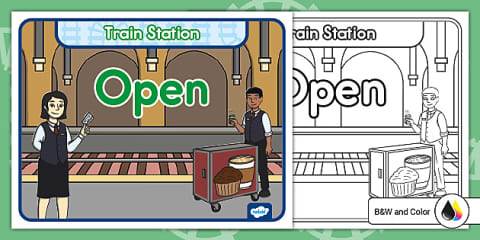 Train Station Dramatic Play Timetable Sign