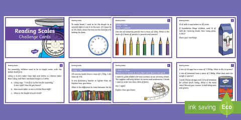 UKS2 Maths Reading Scales Easter Baking Challenge Cards