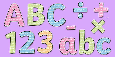 Textbook Display Lettering Book Themed Display Letters and Numbers Pack