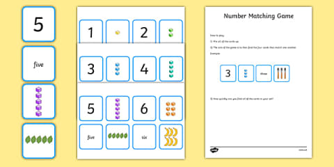 1-10 Number and Quantity Matching Cards