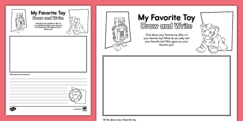 My Favourite Toy Writing Template