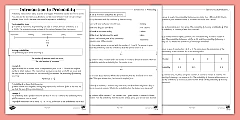 Probability and Statistics Review Booklet for 6th-7th Grade