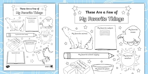 A Few of My Favourite Things Worksheet
