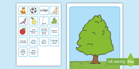Postitional Tree Where Is the Green Sheep? Positional Language Activity Sheet