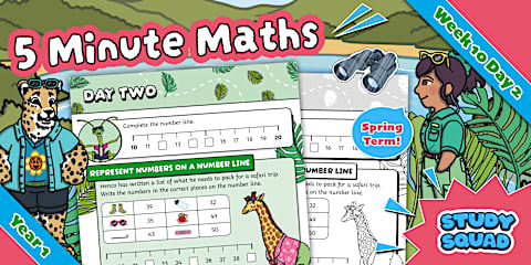 Study Squad 5 Minute Maths - Year 1 Spring - Week 11 Day 1