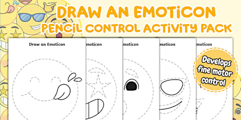 Feelings and Emotions Face Tracing Pencil Control Activity