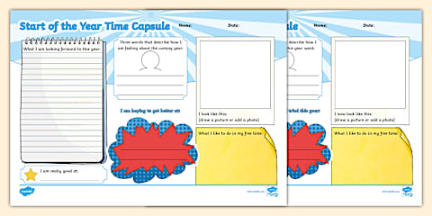 Time Capsule Folding Writing Template