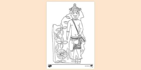 Oba of Benin Colouring Sheet