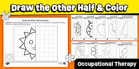 Visual Procssing Fall Draw the Other Half and Color: Visual Closure Skills and Visual ...