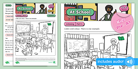YLE Starters - Listening Part 1 - Practice Sheet (School) [Pre-A1]