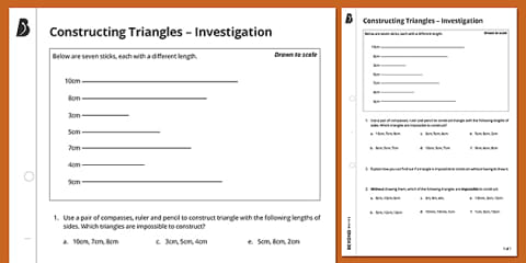 Constructing Triangles (with a Protractor) Years 7-10 Walkthrough Worksheet