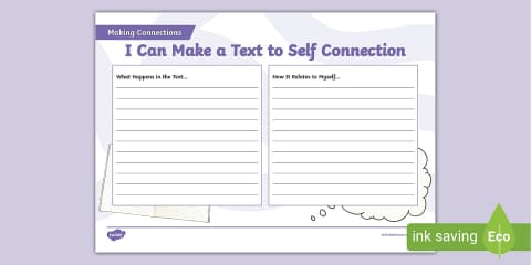 Making Connections Me to Text Worksheet
