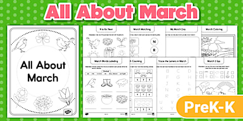 March Activity Pre K A-Z Alphabet Exit Tickets for PreK-K