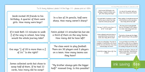 Year 2 Maths Fractions Chilli Challenge Cards
