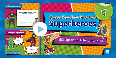 ESL Describe the Superhero: Vocabulary Lesson [Kids, A1]