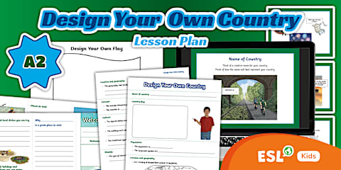 ESL Design Your Own Country Brochure [Kids, A2]