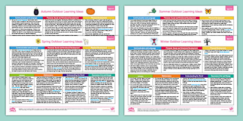 EYFS Ages 0-2 Outdoor Learning Through the Seasons Topic Planning Webs Pack