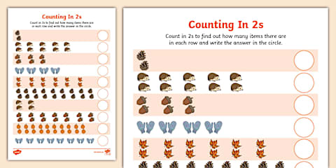 Structured Learning Tasks Counting By 2 Counting in 2s Interlocking Cube Activity Sheet