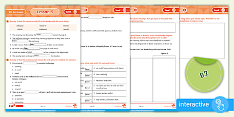 Module 15 Lesson 4 ESL Curriculum Level 15 Lesson 4 Interactive Activity Sheet