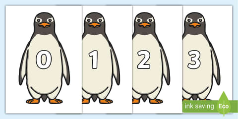 Penguin Number Formation 1-10 and 1-20 Worksheets