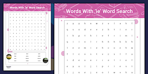 'ie' Alternative Digraph Word Search