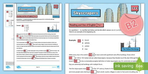 ESL B2 FCE Reading and Use of English Part 1 Practice (Extreme Sports)
