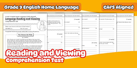 Grade 9 English Home Language - Language in Context - Worksheet Term 1