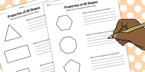 Properties of 2D Shapes Worksheet