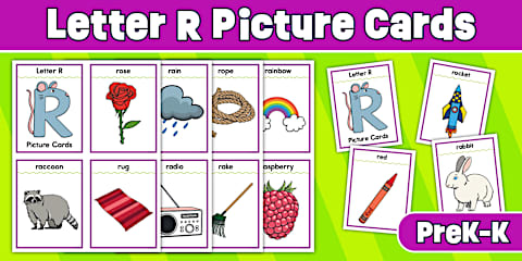 Letter D Picture Cards for PreK-K