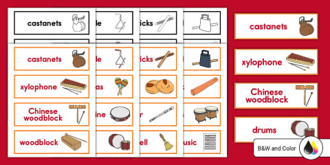 Musical Instruments Cut and Paste Worksheet