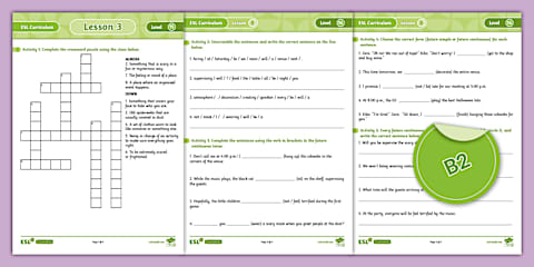 ESL Curriculum Level 15 Lesson 4 Activity Sheet