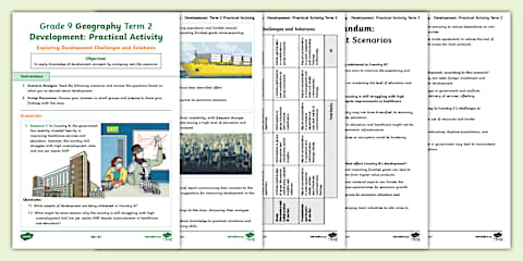 Development Issues Grade 9 Worksheet