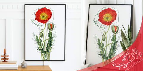 Lest We Forget Remembrance Day Poppy Handprint Activity Poster