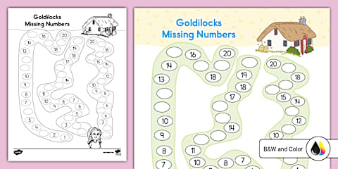 Winter Path Missing Numbers to 20 Worksheet
