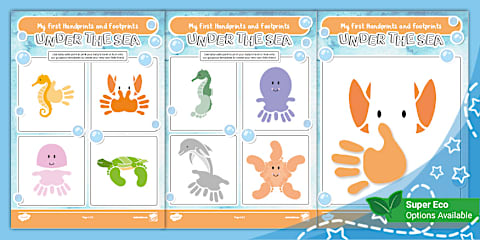 Under the Sea Handprint Activity Posters Pack