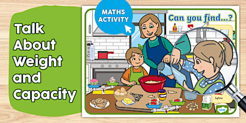 Talk About Weight and Capacity Maths Poster