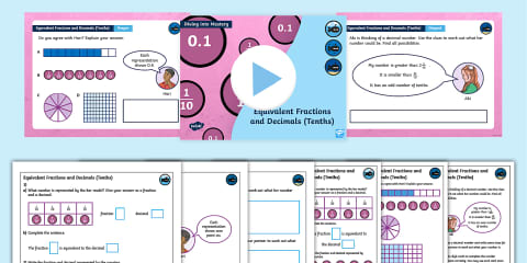 Year 5 Diving into Mastery: Step 4 Equivalent Fractions and Decimals ...