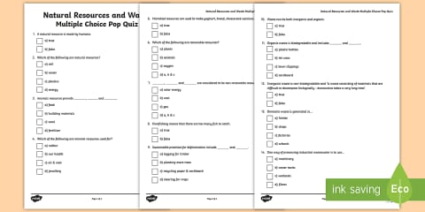 Natural Resources and Waste Activity Pack