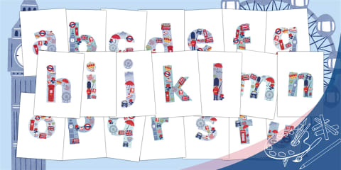 Upper Case Alphabet Autumn Icons Illustrated Letters Posters Pack