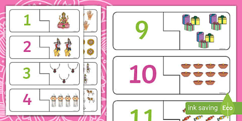 Hindu Diwali Counting Peg Matching Game