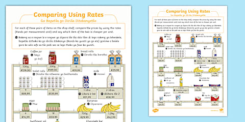 Compare Rates Notes Introducing Rate - Notes and Activities