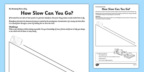 EYFS Car Ramp Forces Experiment Activity Pack