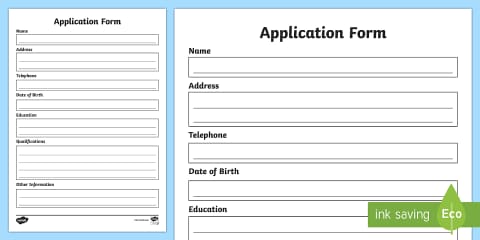 KS1 Form Class Application Activity