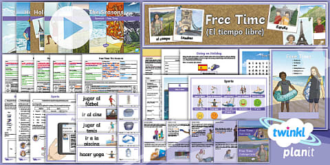 Spanish Hobbies and Free Time Activities Worksheet