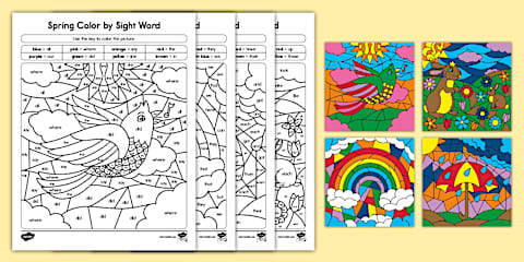 Color Words Worksheet Spring Spring Color by Letter Worksheets for PreK-K I Letter Recognition