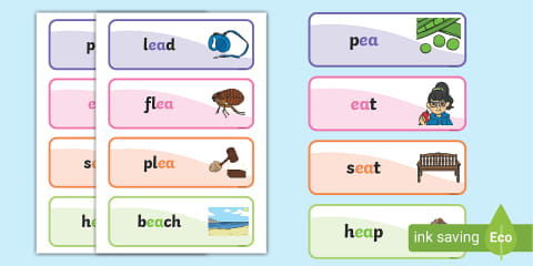 Spelling ea Words (short e) Word Cards
