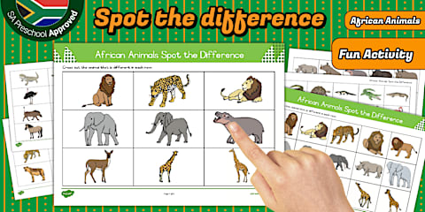 Preschool - Themes- African Animals - Worksheet - African Animal Tracing