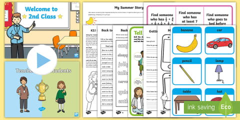 Back to School First Day 1st/2nd Class Activity Pack Gaeilge