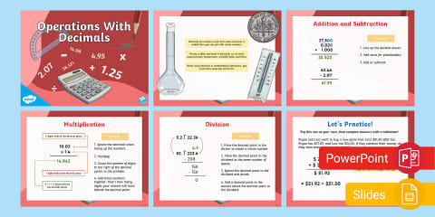 Sixth Grade Operations With Decimals Posters