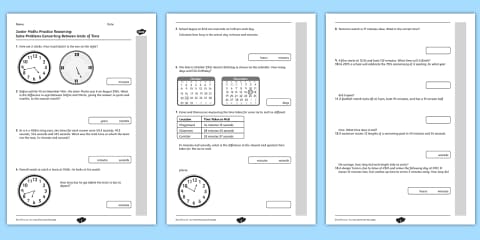 Time Change Math Questions Converting Units of Time Scavenger Hunt